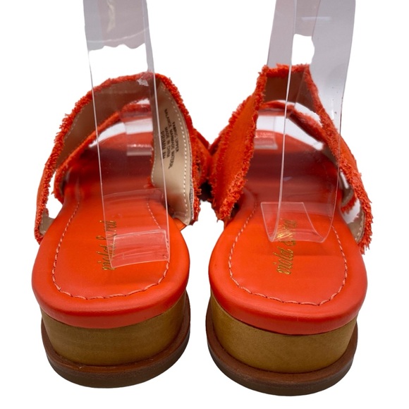 Violet & Red Womens Sandals Primm Orange Slide Fabric Colorful Casual Size 8 - Picture 4 of 9